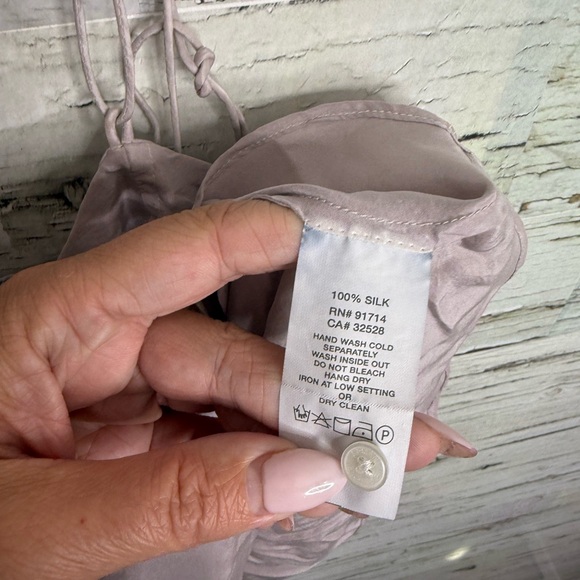 Armani Exchange purple  silk camisole top tank size large button up - Picture 4 of 6